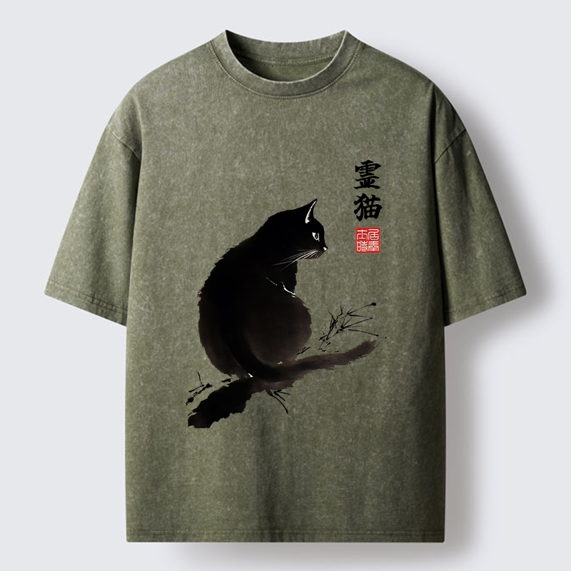 Tokyo-Tiger Mystic Cat Washed T-Shirt