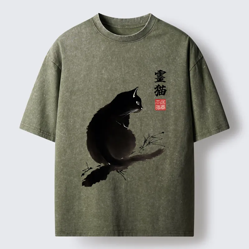 Tokyo-Tiger Mystic Cat Washed T-Shirt