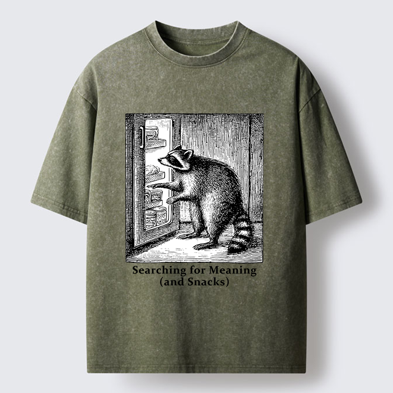 Tokyo-Tiger Raccoon Searching For Items Washed T-Shirt