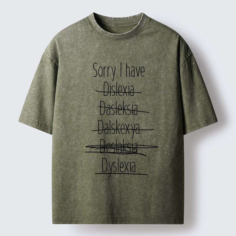 Tokyo-Tiger I Have Dyslexia Washed T-Shirt