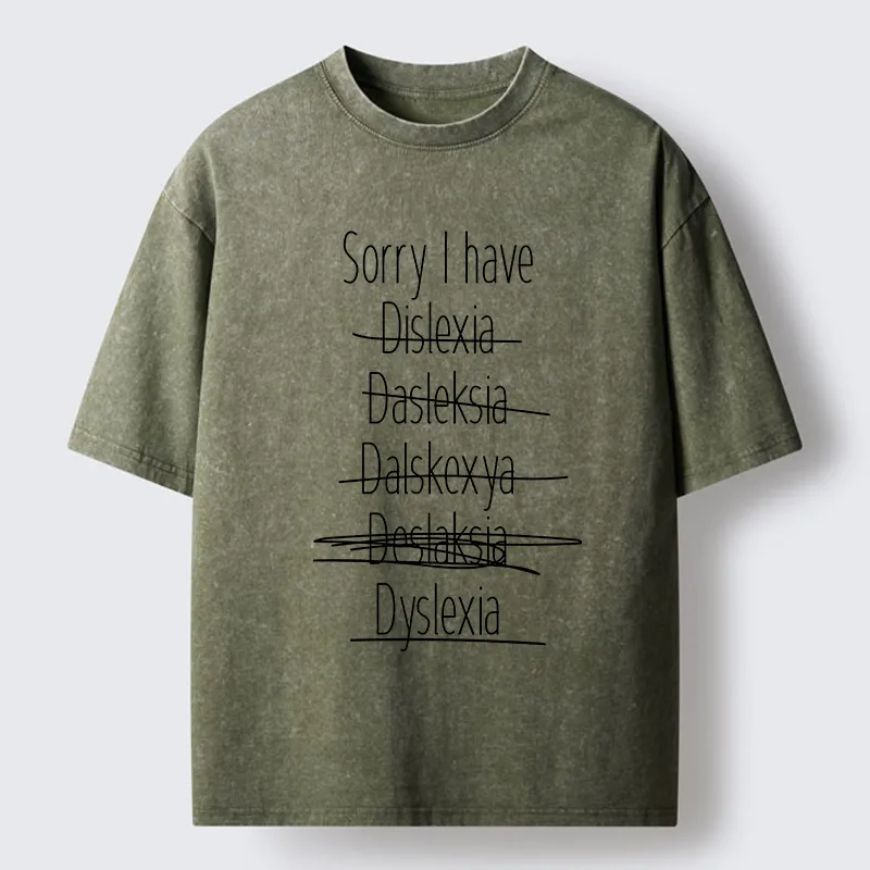 Tokyo-Tiger I Have Dyslexia Washed T-Shirt