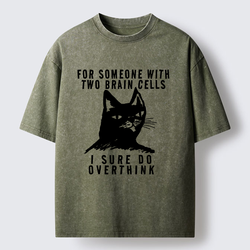 Tokyo-Tiger Overthinking Cat Washed T-Shirt