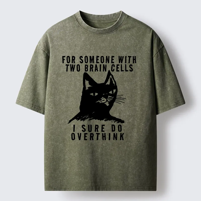 Tokyo-Tiger Overthinking Cat Washed T-Shirt