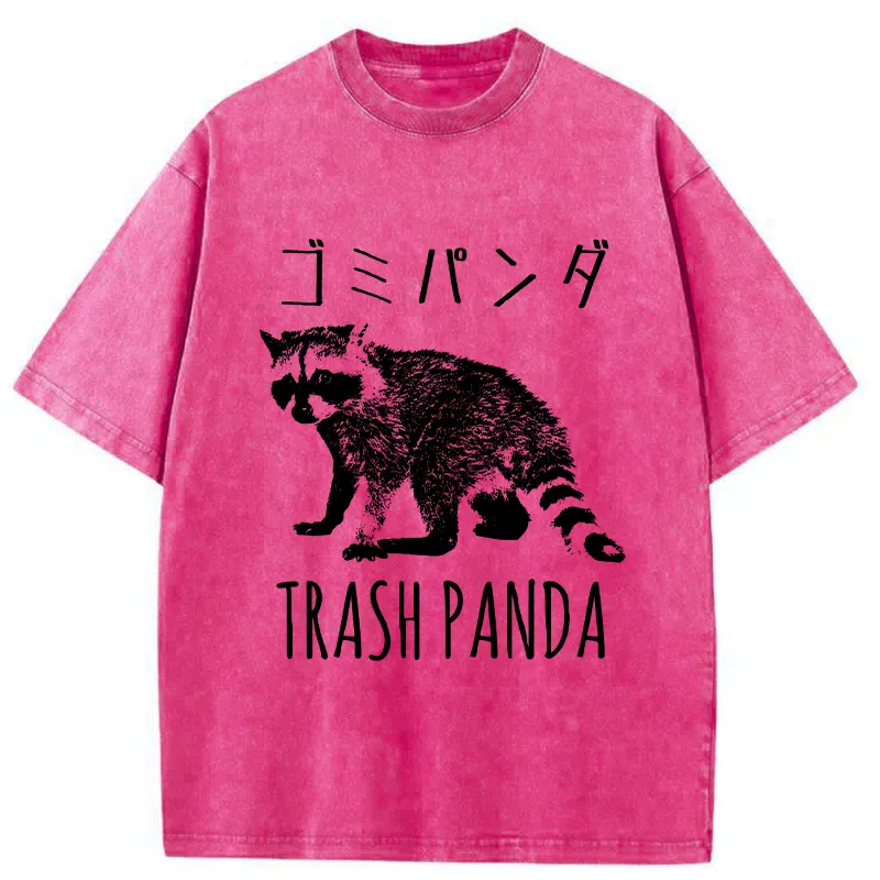 Tokyo-Tiger Funny Trash Panda Washed T-Shirt