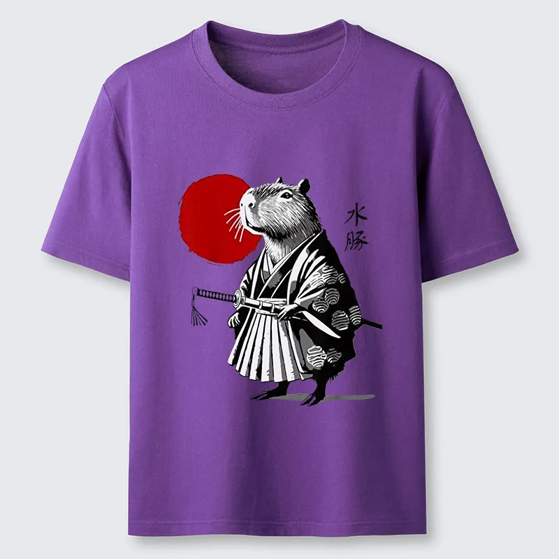 Tokyo-Tiger Capybara Samurai And Sun Classic T-Shirt