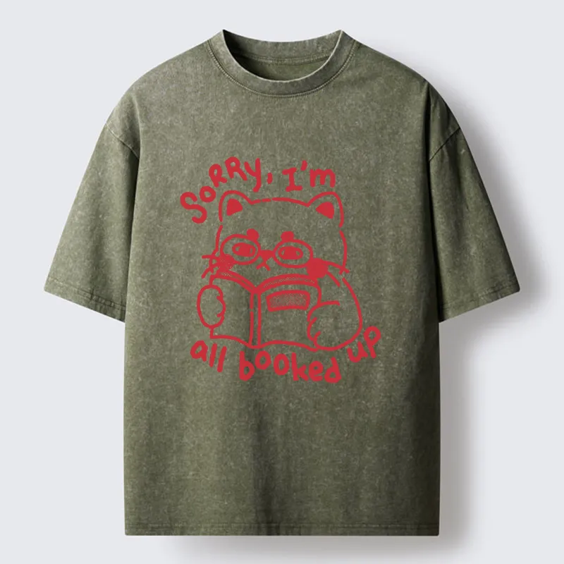 Tokyo-Tiger Booked Up Cat Washed T-Shirt