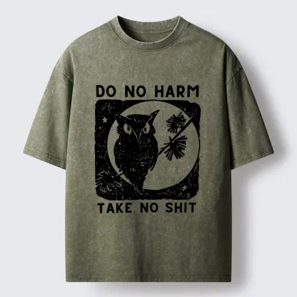 Tokyo-Tiger Owl Meme Washed T-Shirt
