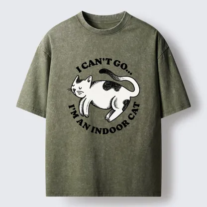 Tokyo-Tiger Indoor Cat Funny Washed T-Shirt