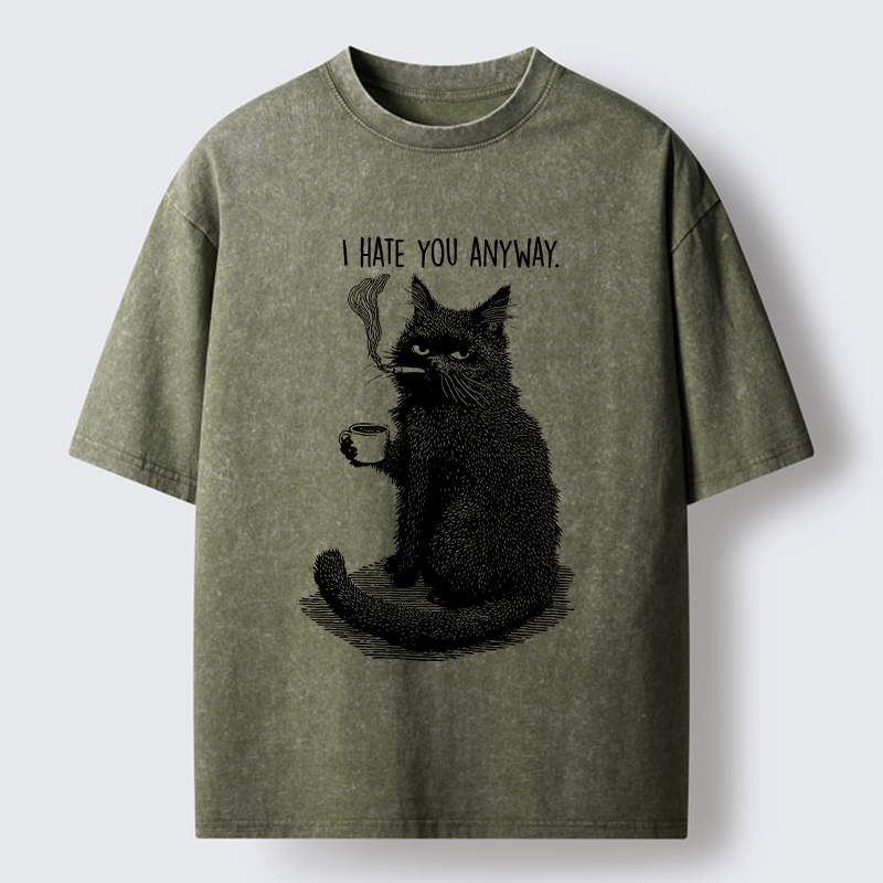 Tokyo-Tiger Cat Hate You Washed T-Shirt