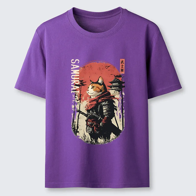 Tokyo-Tiger Lonely Cat Japanese Samurai Classic T-Shirt