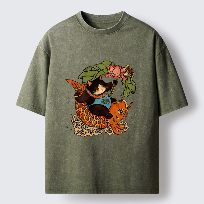 Tokyo-Tiger Chinese New Year Cat Washed T-Shirt
