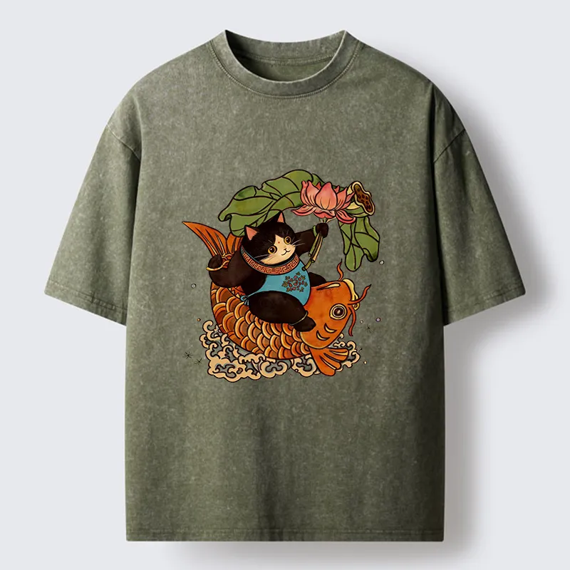 Tokyo-Tiger Chinese New Year Cat Washed T-Shirt