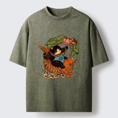 Tokyo-Tiger Chinese New Year Cat Washed T-Shirt