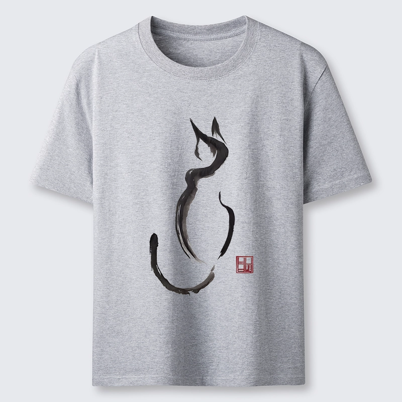 Tokyo-Tiger Minimalist Cat Ink Classic T-Shirt