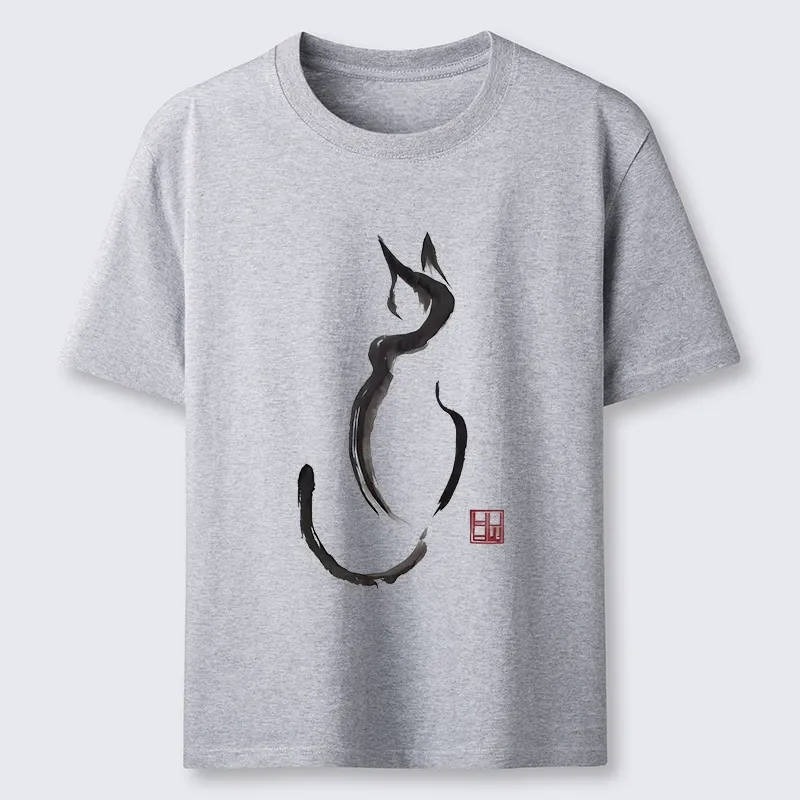 Tokyo-Tiger Minimalist Cat Ink Classic T-Shirt
