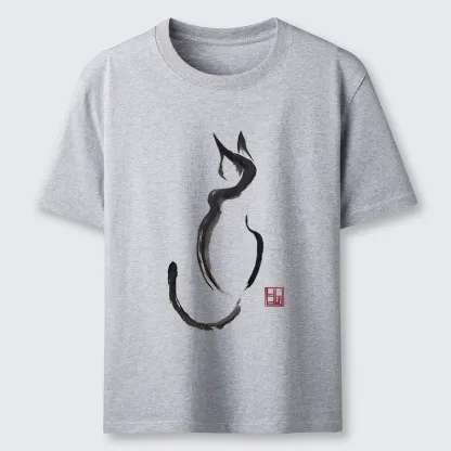 Tokyo-Tiger Minimalist Cat Ink Classic T-Shirt