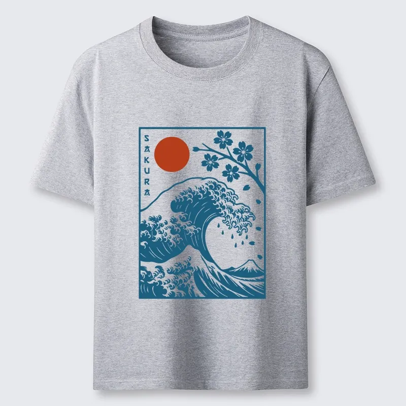 Tokyo-Tiger Japanese The Great Wave And Sakura Classic T-Shirt