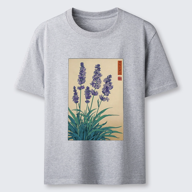 Tokyo-Tiger Japanese Art Lavender Flower Classic T-Shirt