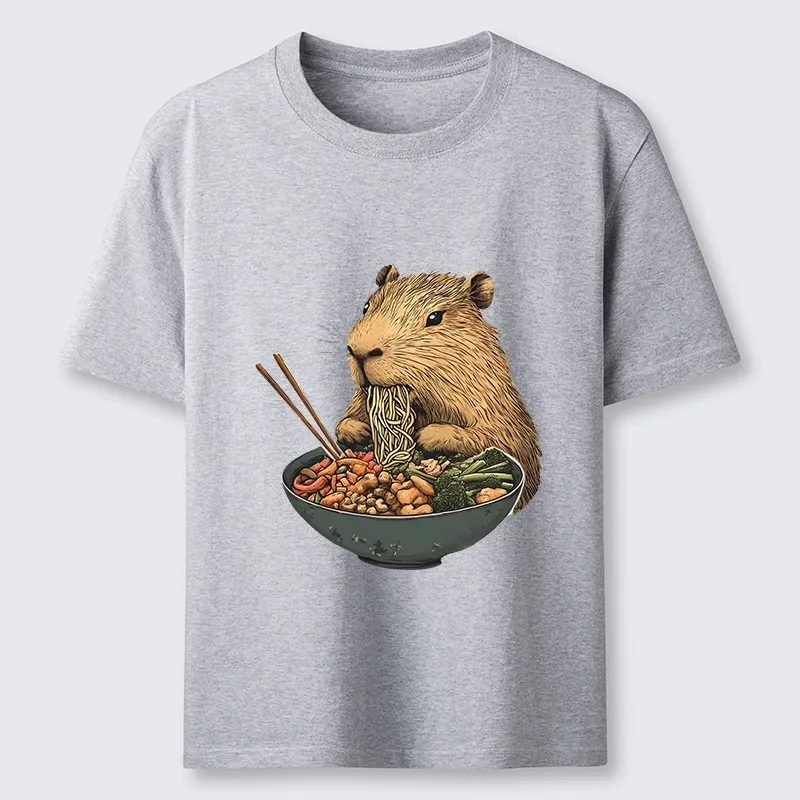 Tokyo-Tiger Capybara Eating Ramen Funny Classic T-Shirt
