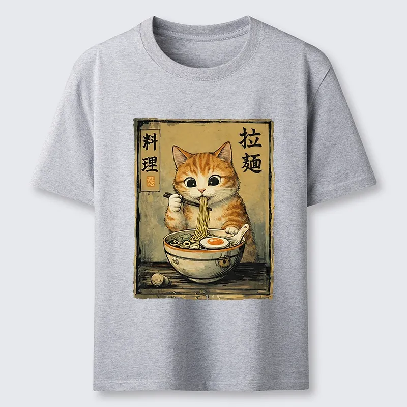 Tokyo-Tiger Retro Ginger Cat Ramen Classic T-Shirt