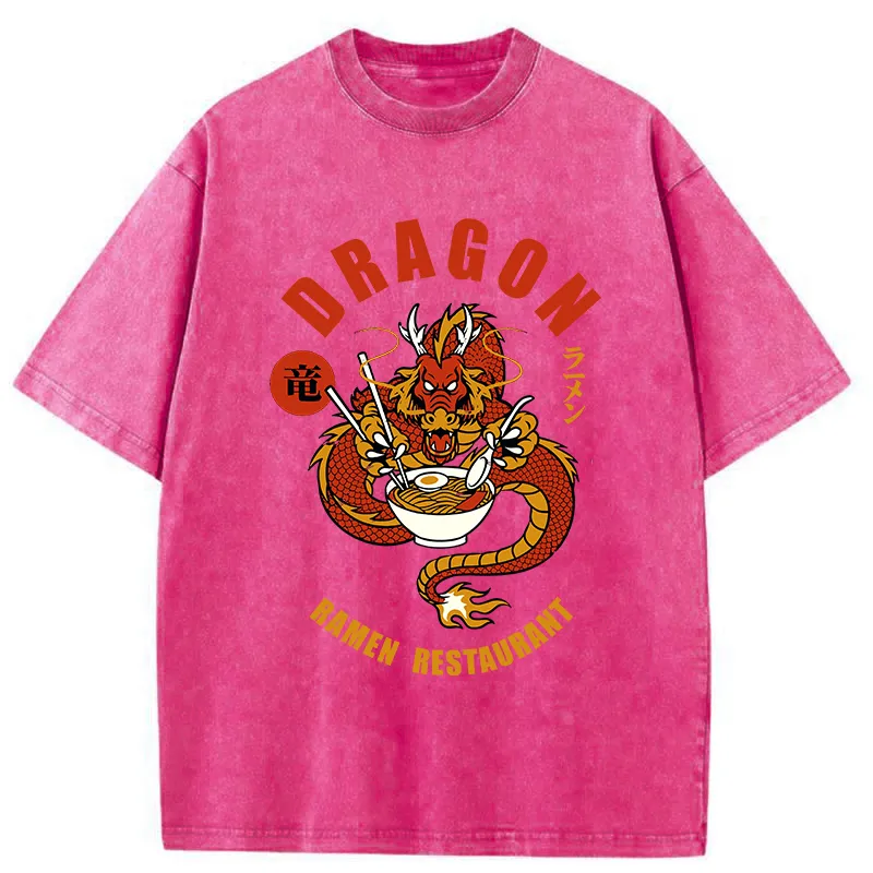 Tokyo-Tiger Ramen Lover Dragon Washed T-Shirt