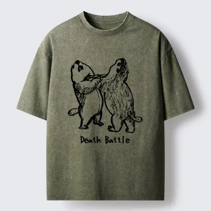 Tokyo-Tiger Groundhog Fighting Washed T-Shirt