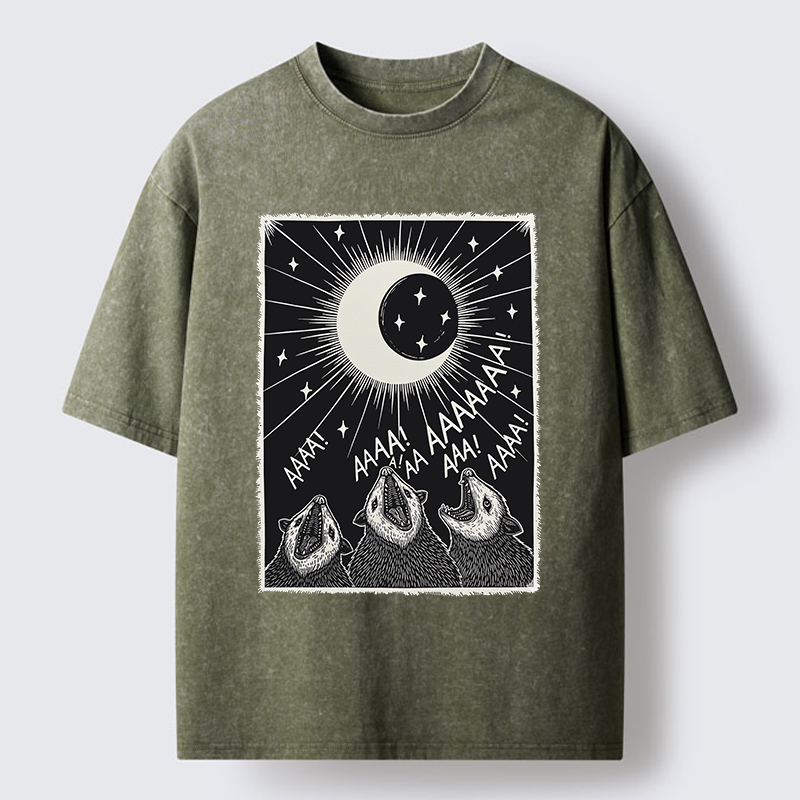 Tokyo-Tiger Howling Opossum Washed T-Shirt