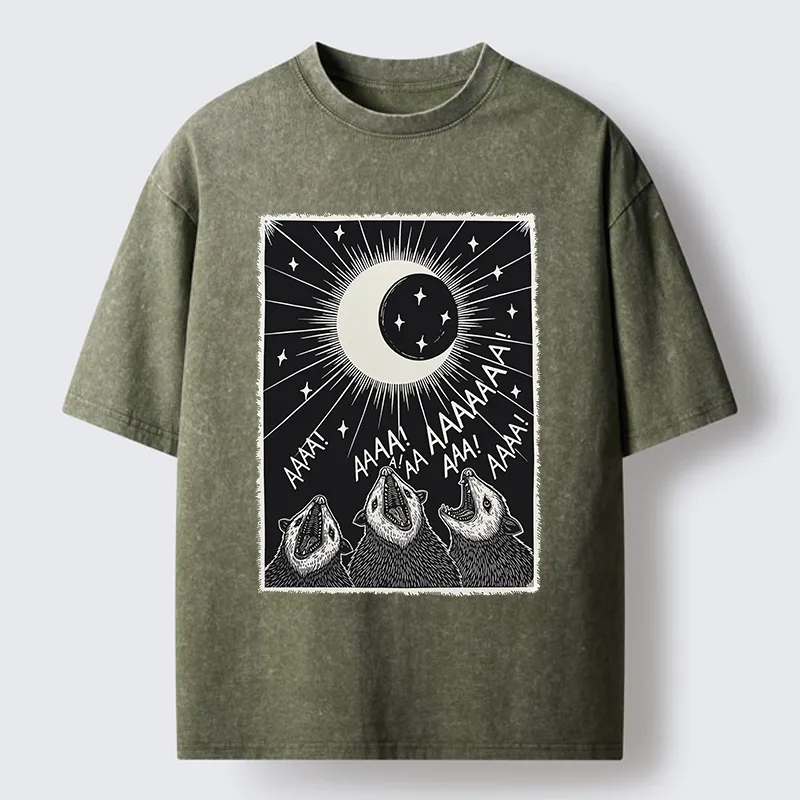 Tokyo-Tiger Howling Opossum Washed T-Shirt