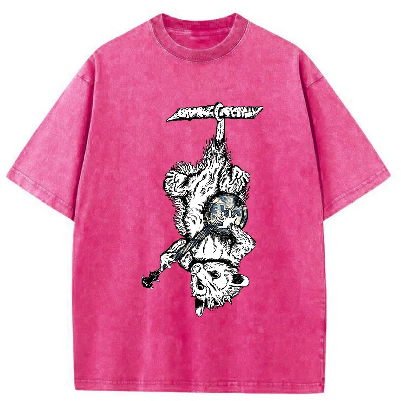 Tokyo-Tiger Possum Plays The Banjo Washed T-Shirt