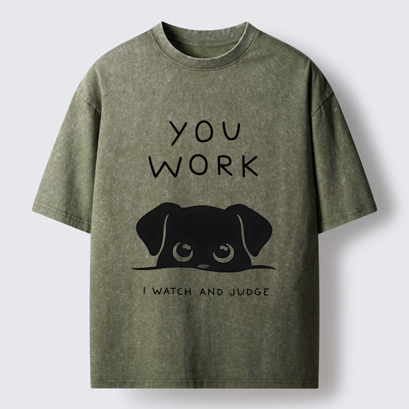 Tokyo-Tiger Dog Watching You Washed T-Shirt