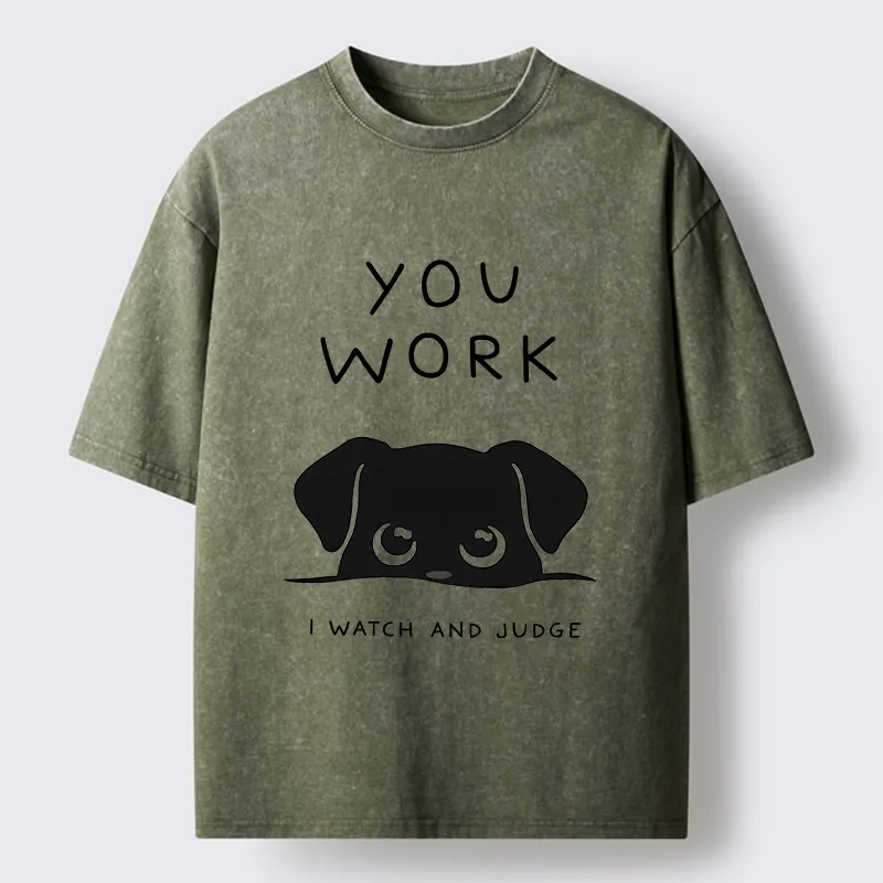 Tokyo-Tiger Dog Watching You Washed T-Shirt
