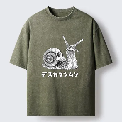 Tokyo-Tiger Terrifying Death Snail Washed T-Shirt
