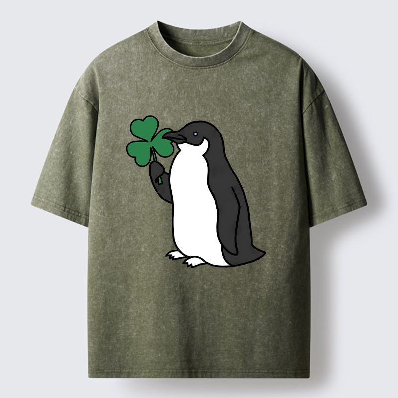 Tokyo-Tiger Penguins And Clover Washed T-Shirt