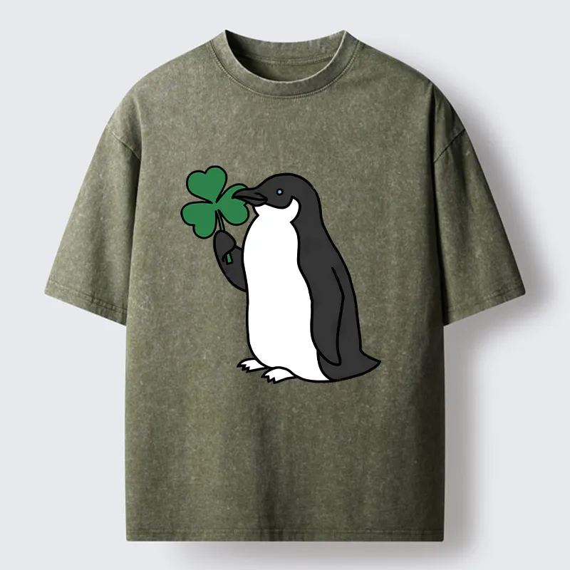 Tokyo-Tiger Penguins And Clover Washed T-Shirt