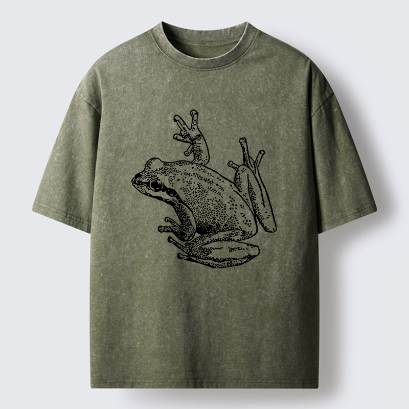 Tokyo-Tiger Frogs Lying On Clothes Washed T-Shirt