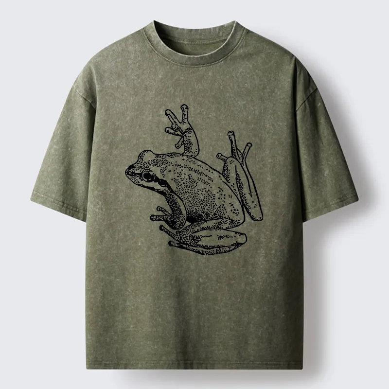 Tokyo-Tiger Frogs Lying On Clothes Washed T-Shirt