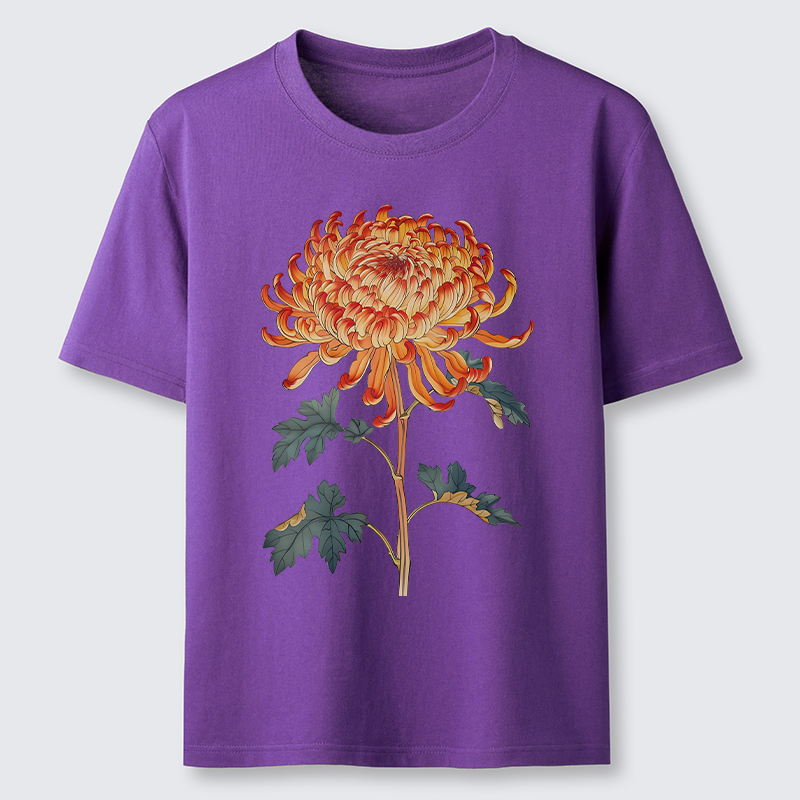 Tokyo-Tiger Japanese Chrysanthemum Flower Classic T-Shirt