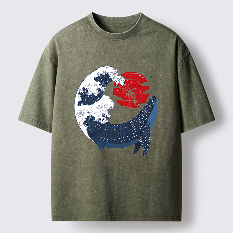 Tokyo-Tiger Japanese Whale Washed T-Shirt