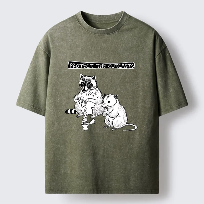 Tokyo-Tiger Prayer Of Raccoon And Possum Washed T-Shirt
