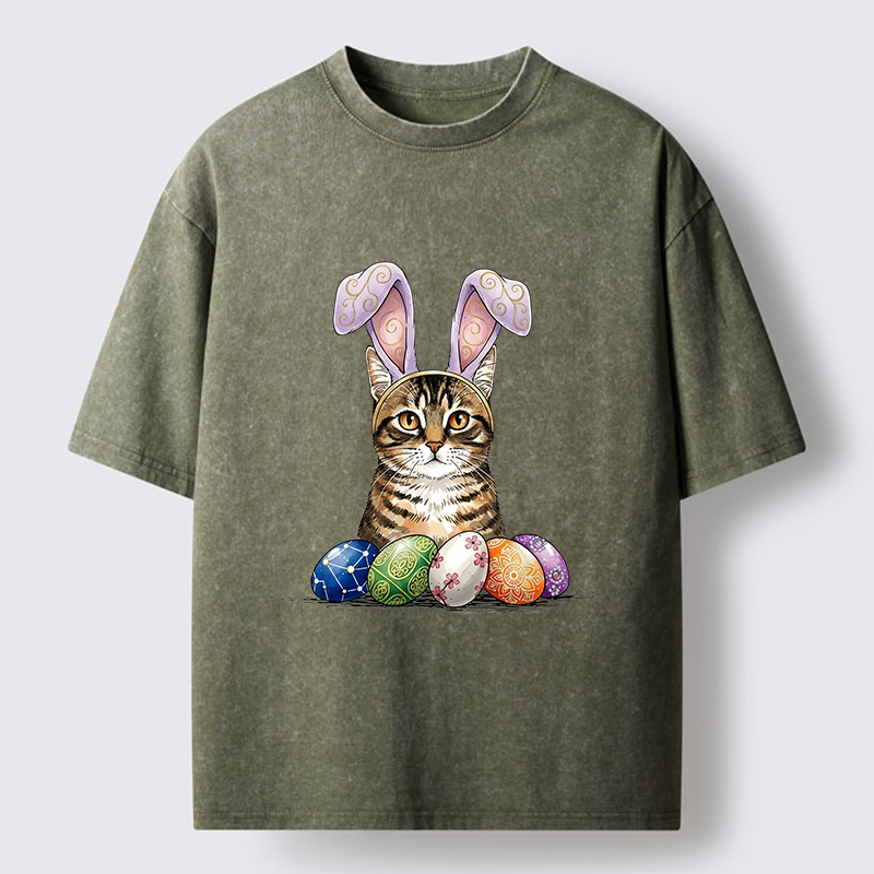Tokyo-Tiger Easter Cat Washed T-Shirt