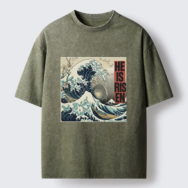 Tokyo-Tiger Easter Wave Washed T-Shirt