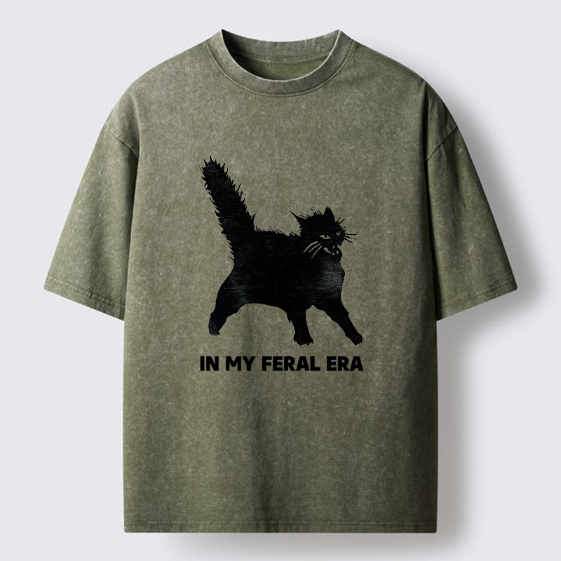 Tokyo-Tiger Wild Black Cat Washed T-Shirt