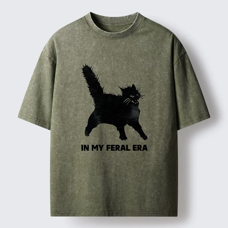 Tokyo-Tiger Wild Black Cat Washed T-Shirt