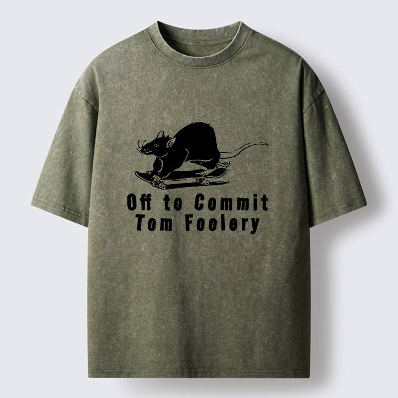 Tokyo-Tiger Mischievous Rat Washed T-Shirt