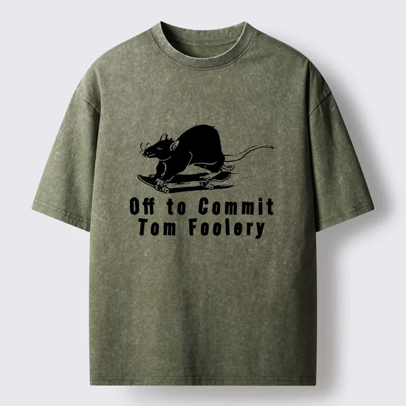 Tokyo-Tiger Mischievous Rat Washed T-Shirt