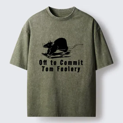 Tokyo-Tiger Mischievous Rat Washed T-Shirt