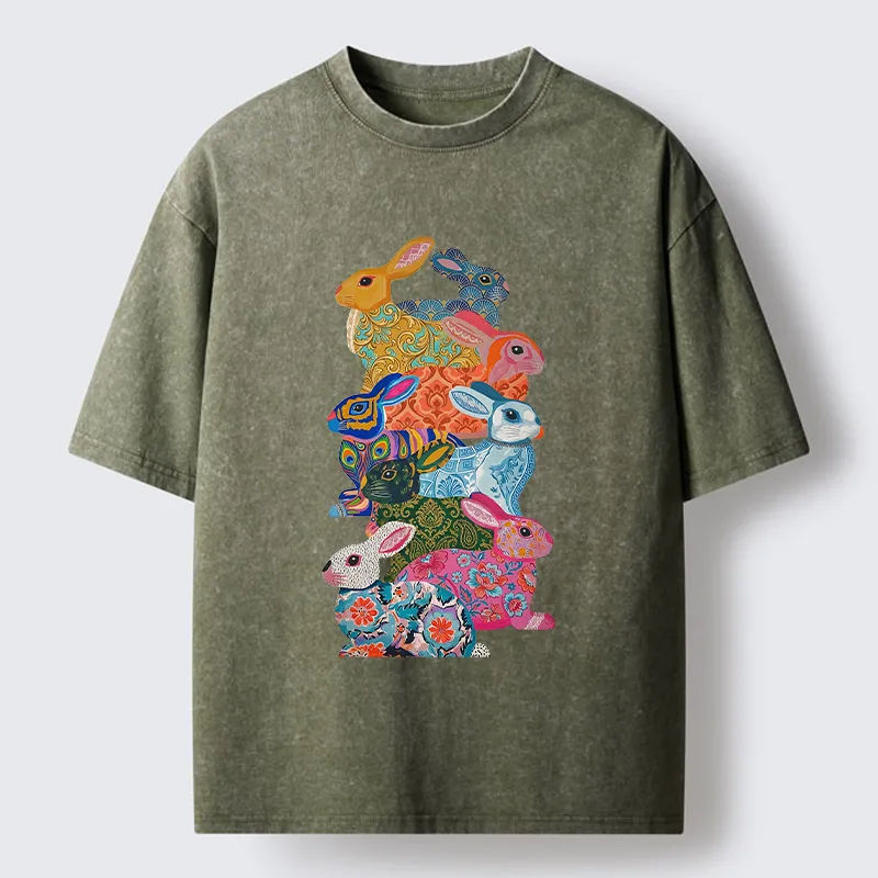 Tokyo-Tiger Easter Bunnys Washed T-Shirt