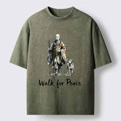 Tokyo-Tiger Peace Dog Aloka Washed T-Shirt
