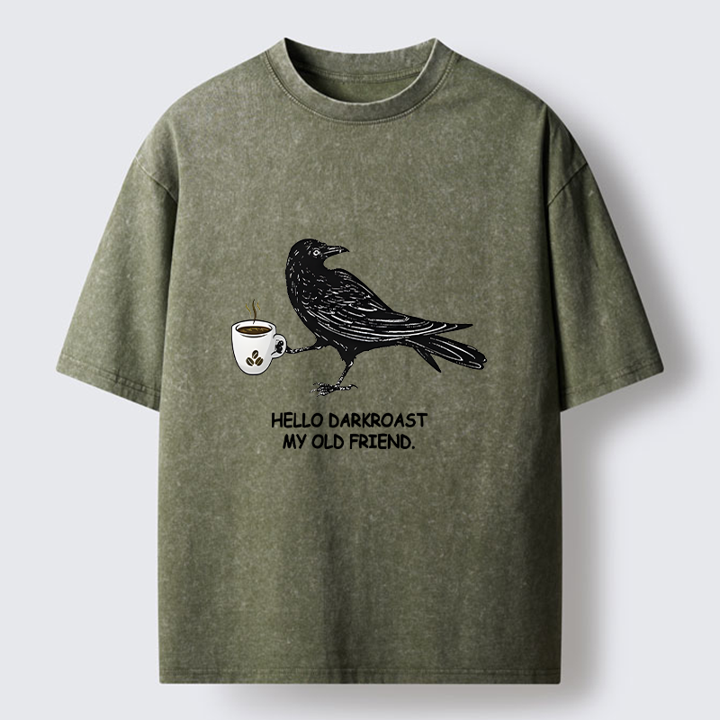 Tokyo-Tiger Raven Funny Washed T-Shirt