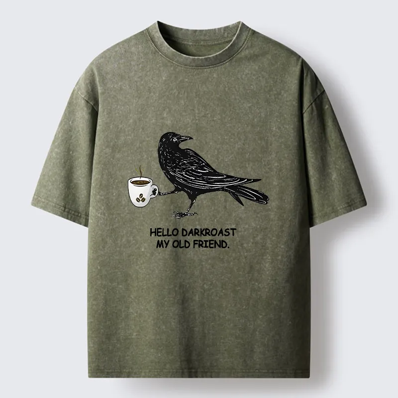 Tokyo-Tiger Raven Funny Washed T-Shirt